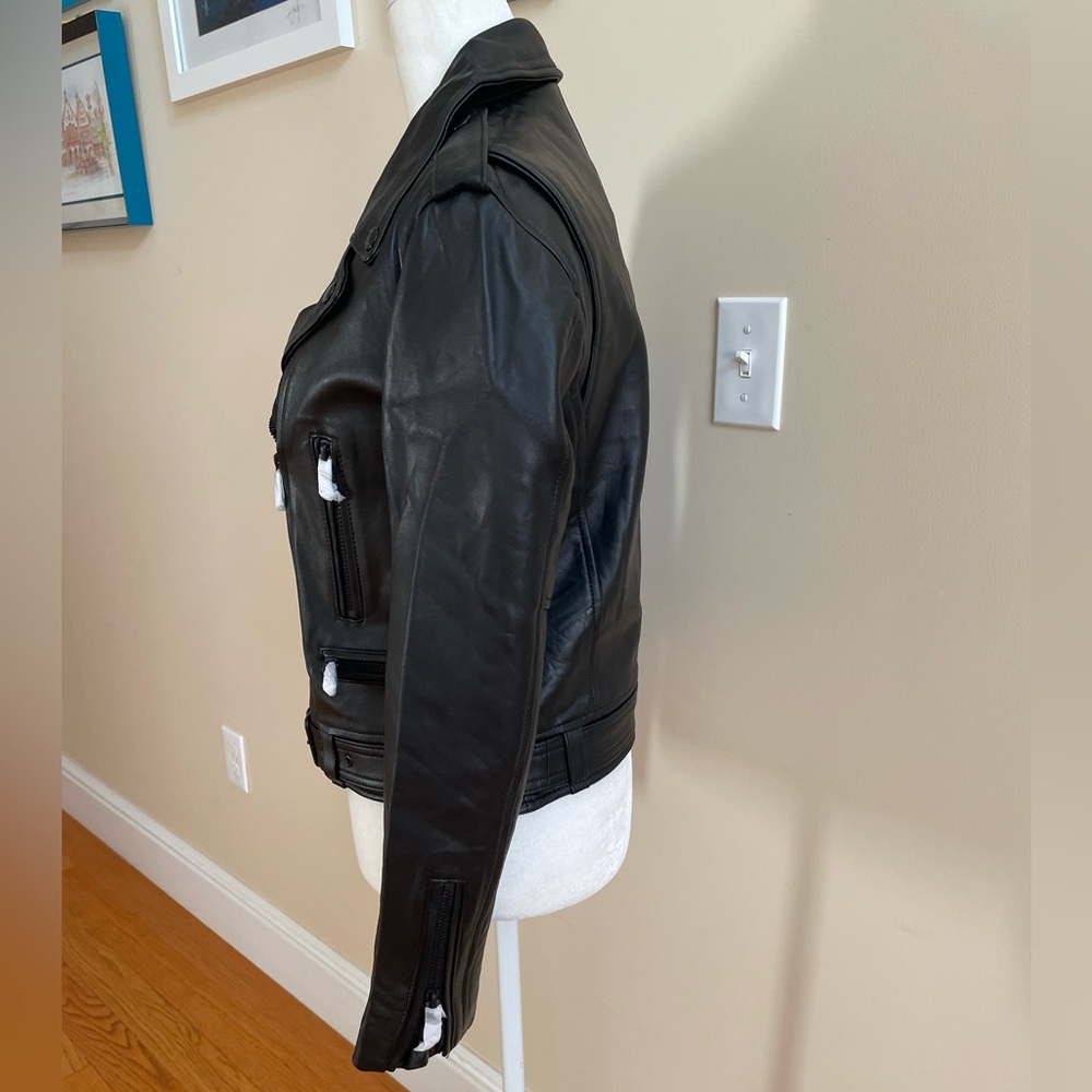Leather Biker Jacket with Matte Black Hardware from Ena Pelly - Picture 5 of 14